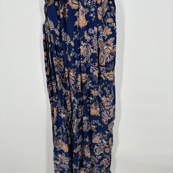 Anthropologie Ett:twa Blue Paisley Belted Wide Leg Womens Jumpsuit Small - Picture 3 of 12